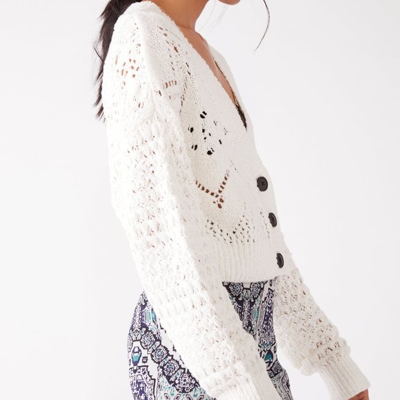 NWT Free People Chloe Cardi / Evening Cream - Picture 4 of 7